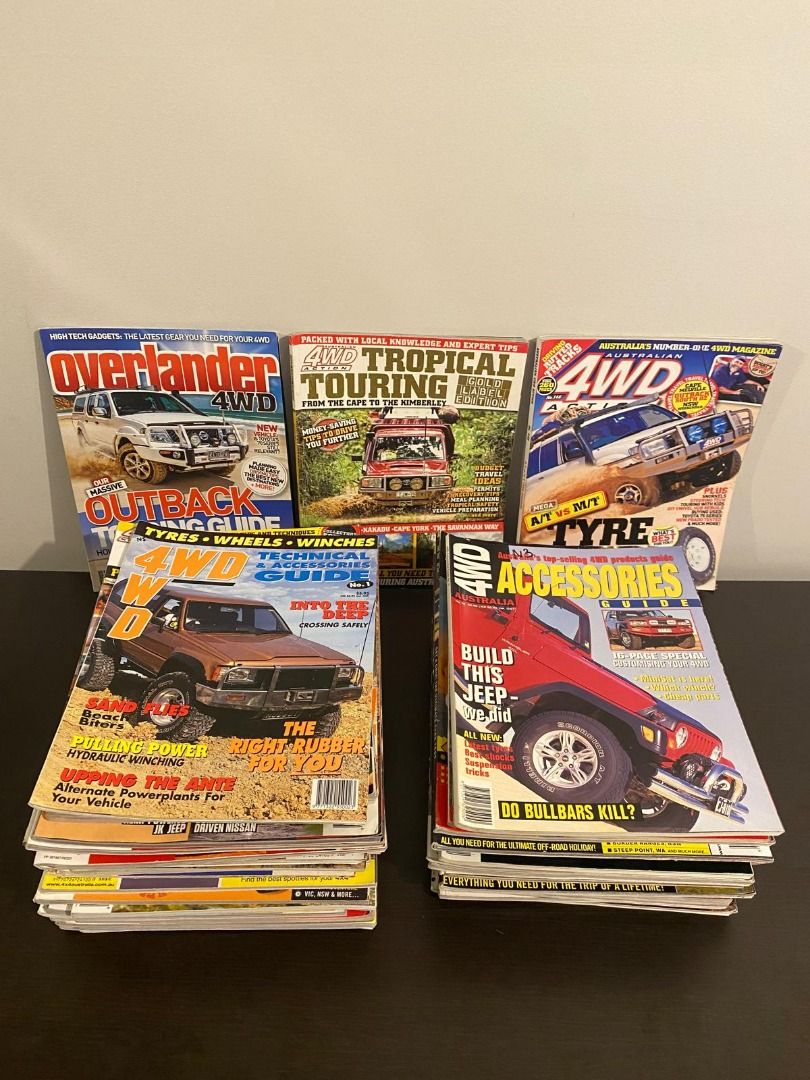 Lot of 50 4WD Magazines - Collectible & Vintage (Category: Magazines) located in Perth. Submitted by aussieroadrider (Listing ID 1330115301, Image 1). Description: These magazines vary in condition from good to excellent If you’re keen on purchasing more, feel free to message me! I have hundreds of magazines and DVDs available, all at the same low price of fifty cents each. I accept cash payments, and I can also ship them, shipping costs will be 
