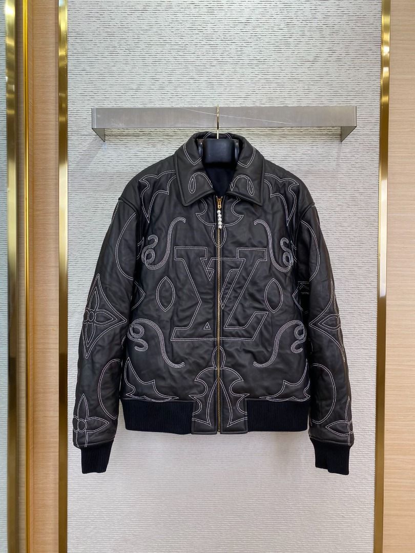 Louis Vuitton leather jacket Men s Fashion Coats Jackets and Outerwear on Carousell