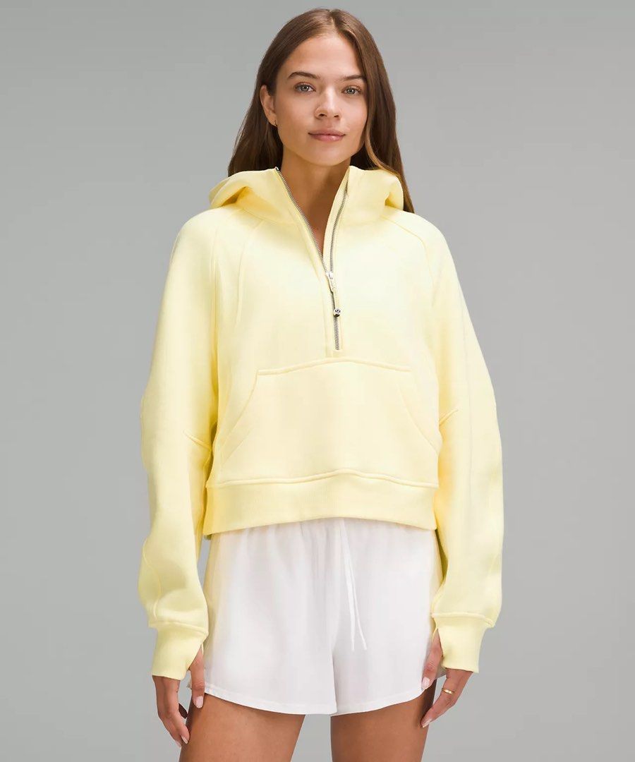 Lululemon Scuba Oversized Half Zip Hoodie in Washed Yellow Women s Fashion Activewear on Carousell