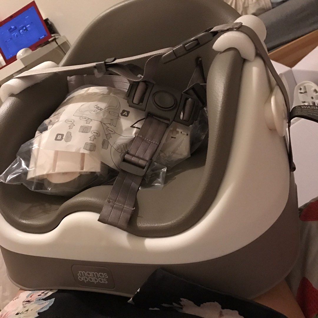 Mamas and Papas Baby Bud Booster Seat with Detachable Tray Pebble Grey Babies Kids Nursing Feeding Baby High Chairs on Carousell