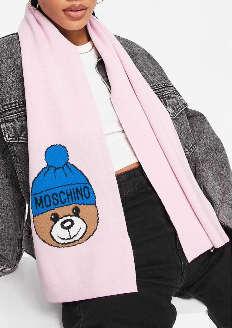 Moschino Teddy Logo Scarf