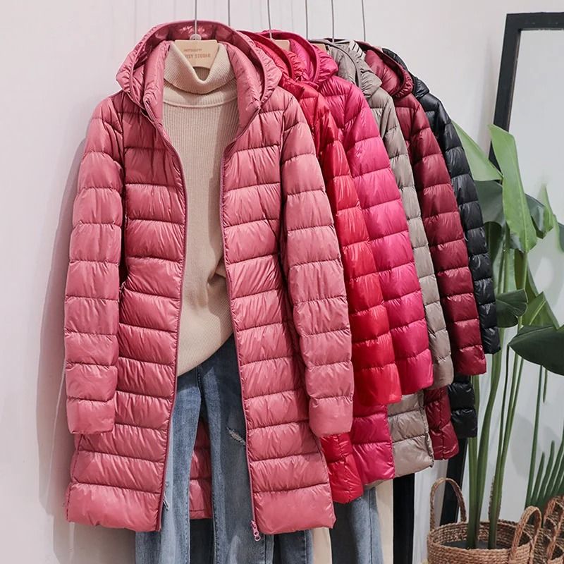 Women ultra light down hooded coat online