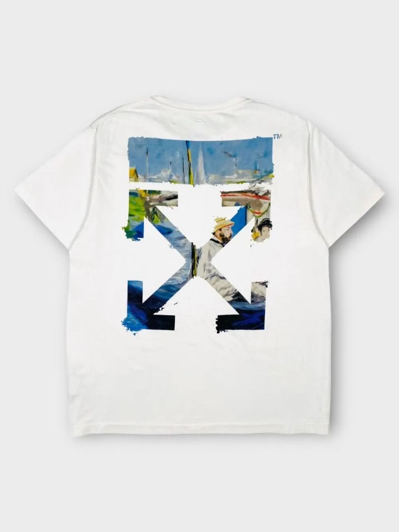 Off White Oil Painting T Shirt Men s Fashion Tops Sets Tshirts Polo Shirts on Carousell