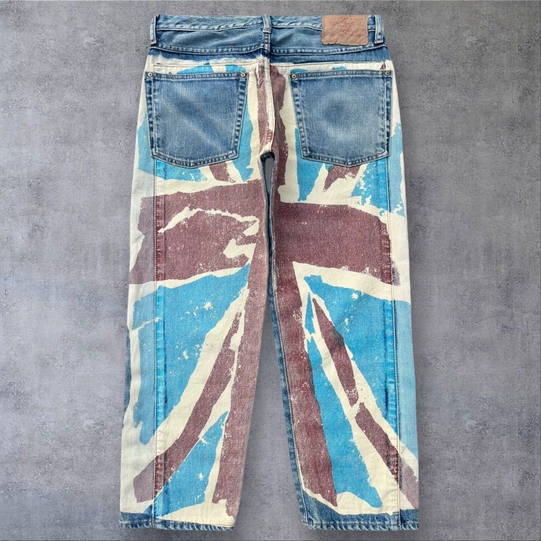 British Flag Jeans British Flag On Jeans Denim Texture Stock
