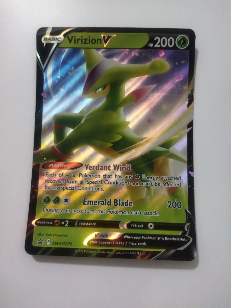 Virizion V Pokemon TCG Oversized Card, Hobbies & Toys, Memorabilia &  Collectibles, Vintage Collectibles on Carousell