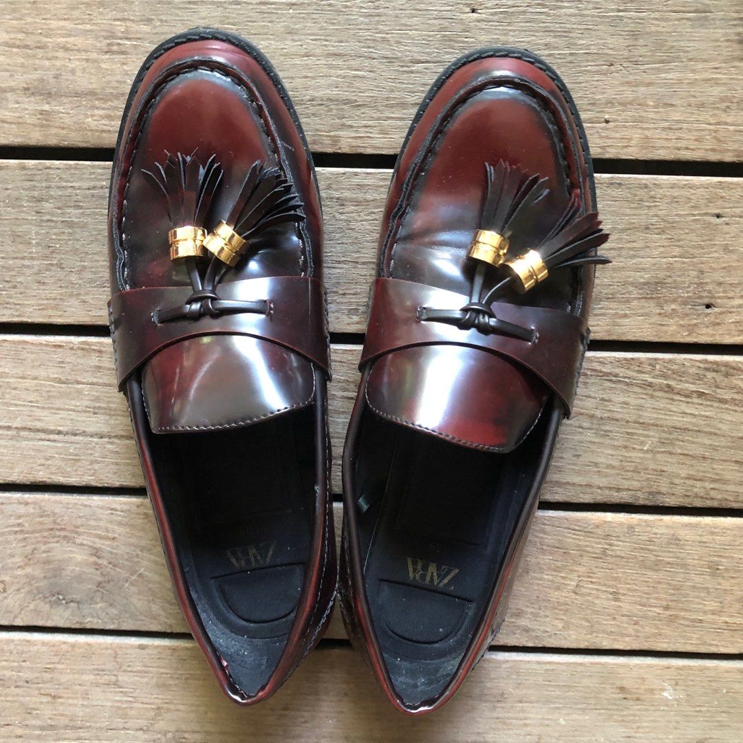 Loafers with tassels zara top