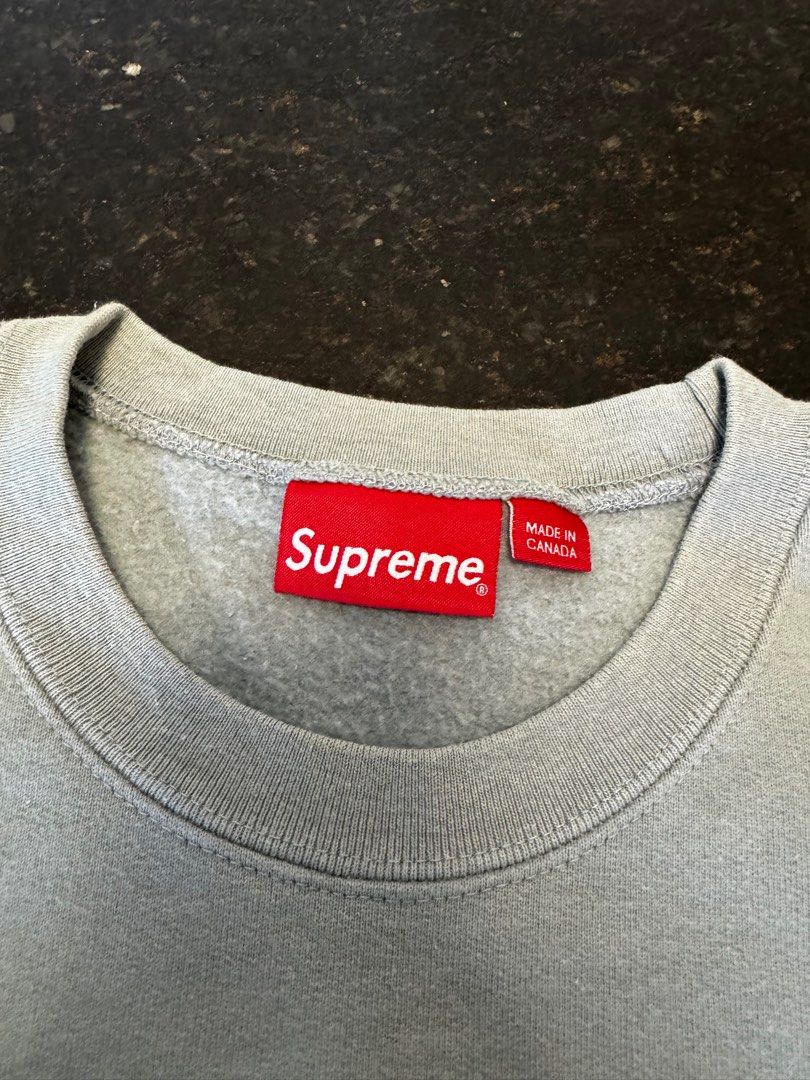 99% New Supreme Small Box Crewneck Light Slate FW22 日本行貨, 名牌  