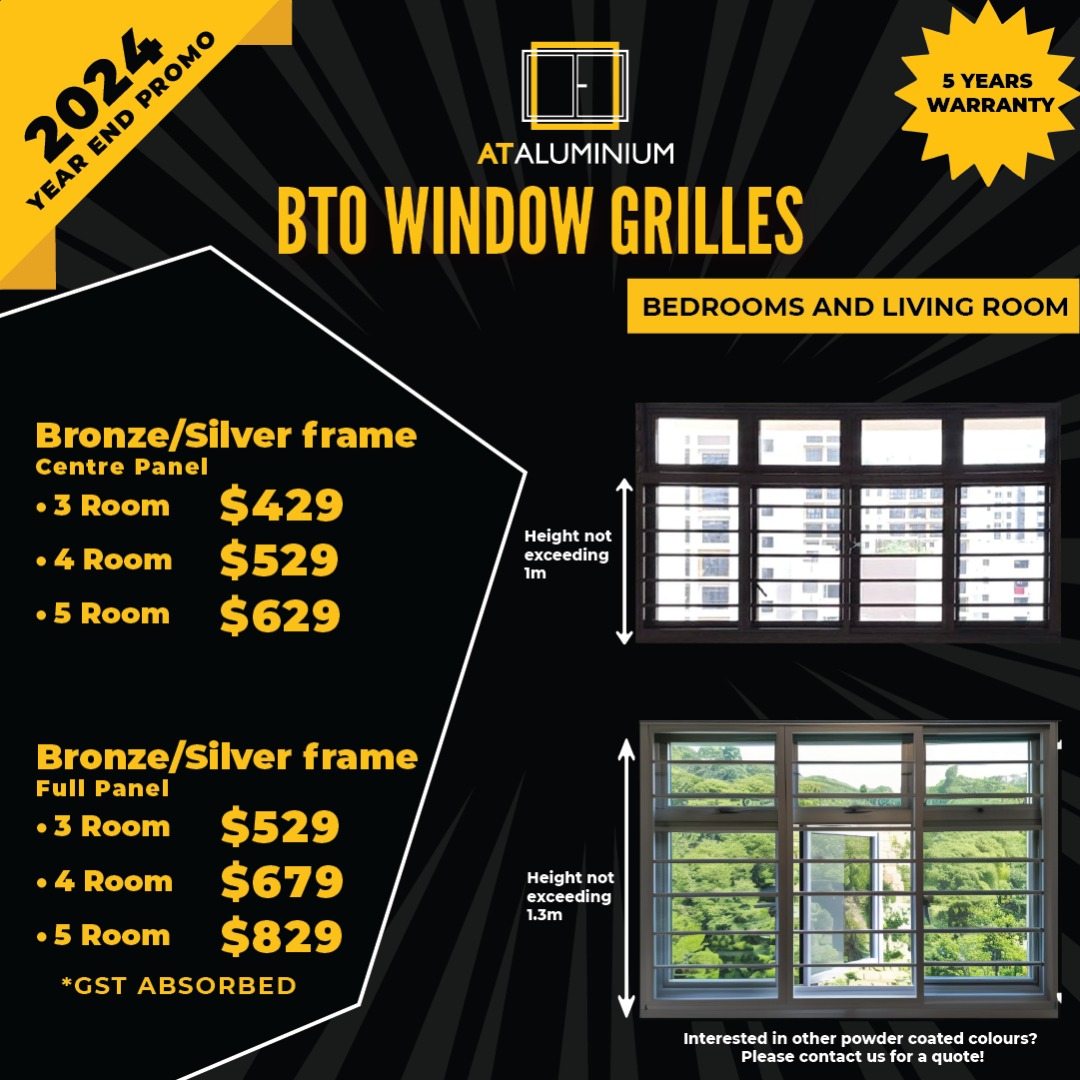 [ 2025 NEW YEAR PROMO ] BTO Aluminium Windows Grilles / HDB Resale ...