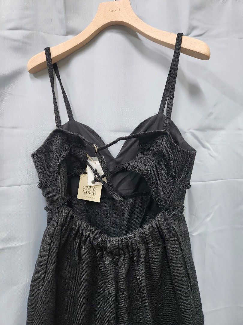 急賣‼️正版Éaphi 亞麻連身褲 linen like fringe salopette