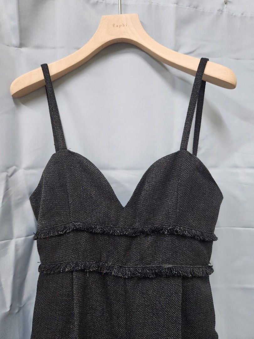 急賣‼️正版Éaphi 亞麻連身褲 linen like fringe salopette