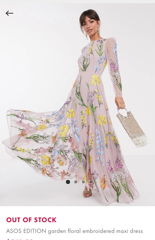 ASOS EDITION garden floral embroidered maxi dress Women s Fashion Dresses Sets Evening dresses gowns on Carousell
