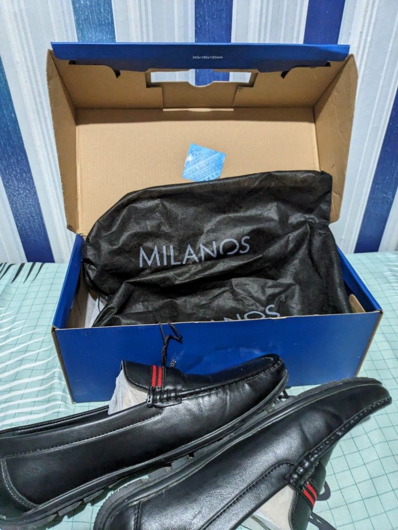 Black Shoes (Category: Casual Shoes) located in San Jose. Submitted by akiookitt (Listing ID 1330192984, Image 1). Description: Rush‼️ Rush ‼️ Rush ‼️ FOR SALE! MILANOS Black Shoes US 9 - EUR 43 Barely used.