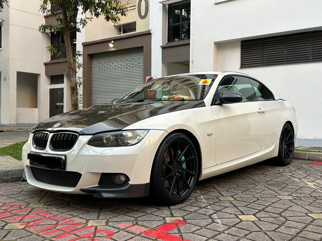 BMW 3 Series Convertible 335i (A) (Category: Used Cars) located in Singapore. Submitted by iammmstimpy (Listing ID 1330274266, Image 2). Description: **BMW 3 Series 335i Convertible (COE till 04/2028)** **Registration Date:** 21 Apr 2008 3.0L Twin Turbo Inline 6 Engine. Fully Automated Convertible (Hard Top). Paddle Shifters. Cruise Control. XS Power Charge Pipe, Tial BOV, Wagner Stage 1, Rebuild 6HP19, Owen Turbo Twin Turbo, Border Racing Coilov