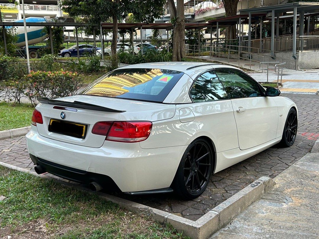 BMW 3 Series Convertible 335i (A) (Category: Used Cars) located in Singapore. Submitted by iammmstimpy (Listing ID 1330274266, Image 3). Description: **BMW 3 Series 335i Convertible (COE till 04/2028)** **Registration Date:** 21 Apr 2008 3.0L Twin Turbo Inline 6 Engine. Fully Automated Convertible (Hard Top). Paddle Shifters. Cruise Control. XS Power Charge Pipe, Tial BOV, Wagner Stage 1, Rebuild 6HP19, Owen Turbo Twin Turbo, Border Racing Coilov