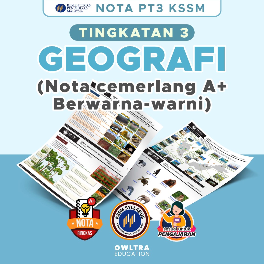 Buku Nota Geografi UASA Tingkatan 3 Nota A+ (Bab Penuh) PT3 Grafik
