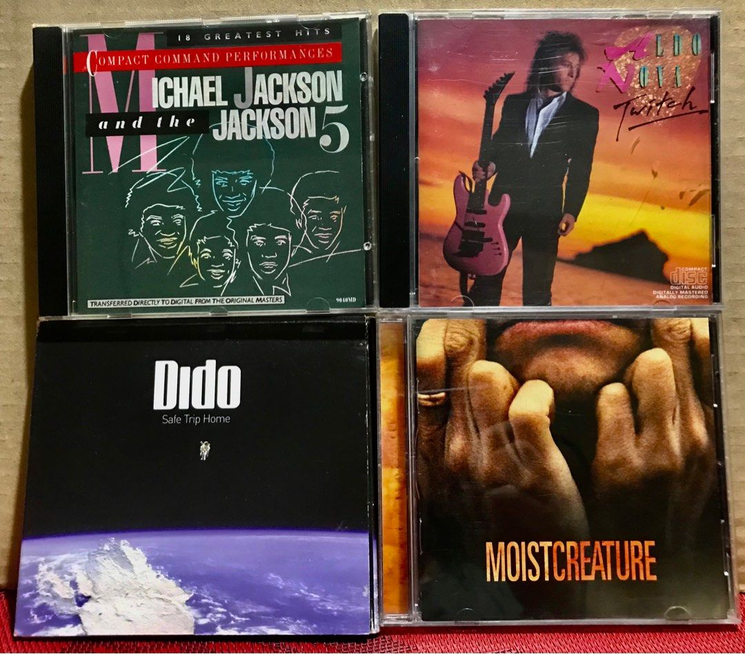 CD sale! (Category: CDs & DVDs) located in Angeles City. Submitted by lensongsong (Listing ID 1330205698, Image 1). Description: CD sale! In Very Good and Excellent condition Made in Canda Add shipping 1. P100.00 Michael Jackson and the Jackson 5 - 18 Greatest Hits 2. P80.00 Aldo Nova - Twitch 3. P100.00 Dido - Safe Trip Home 4.P120.00 Moist - Creature 5. P80.00 System Of A Down - Toxicity 6. P120.00 Barenaked Ladies - Stunt VG+ 7. P150.00 Tom Co