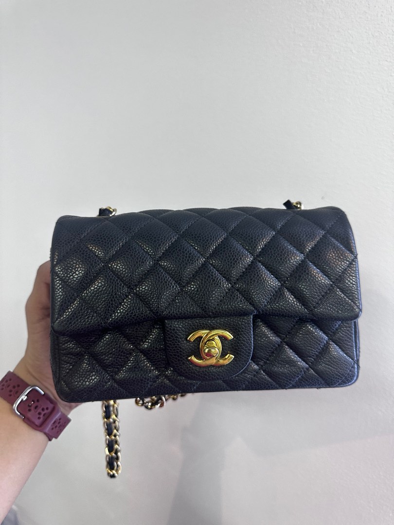 CHANEL Classic Mini Rectangular Black Caviar Bag, Luxury, Bags ...