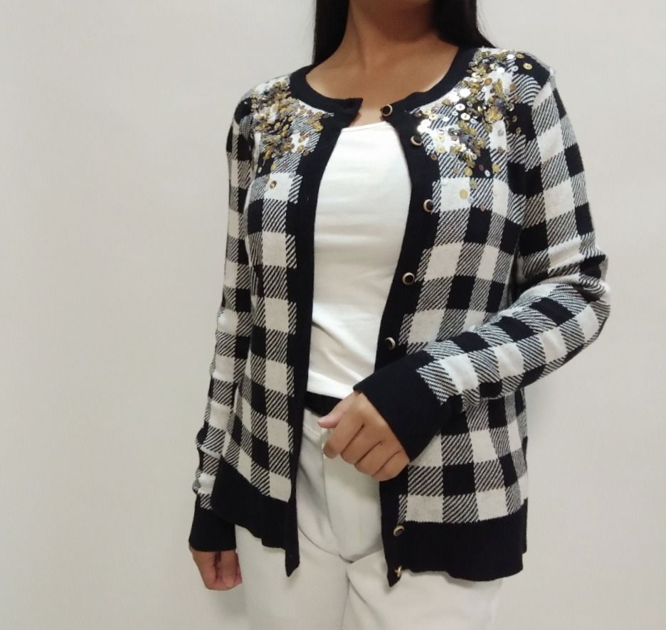 Charter club plaid cardigan sweater coat best sale