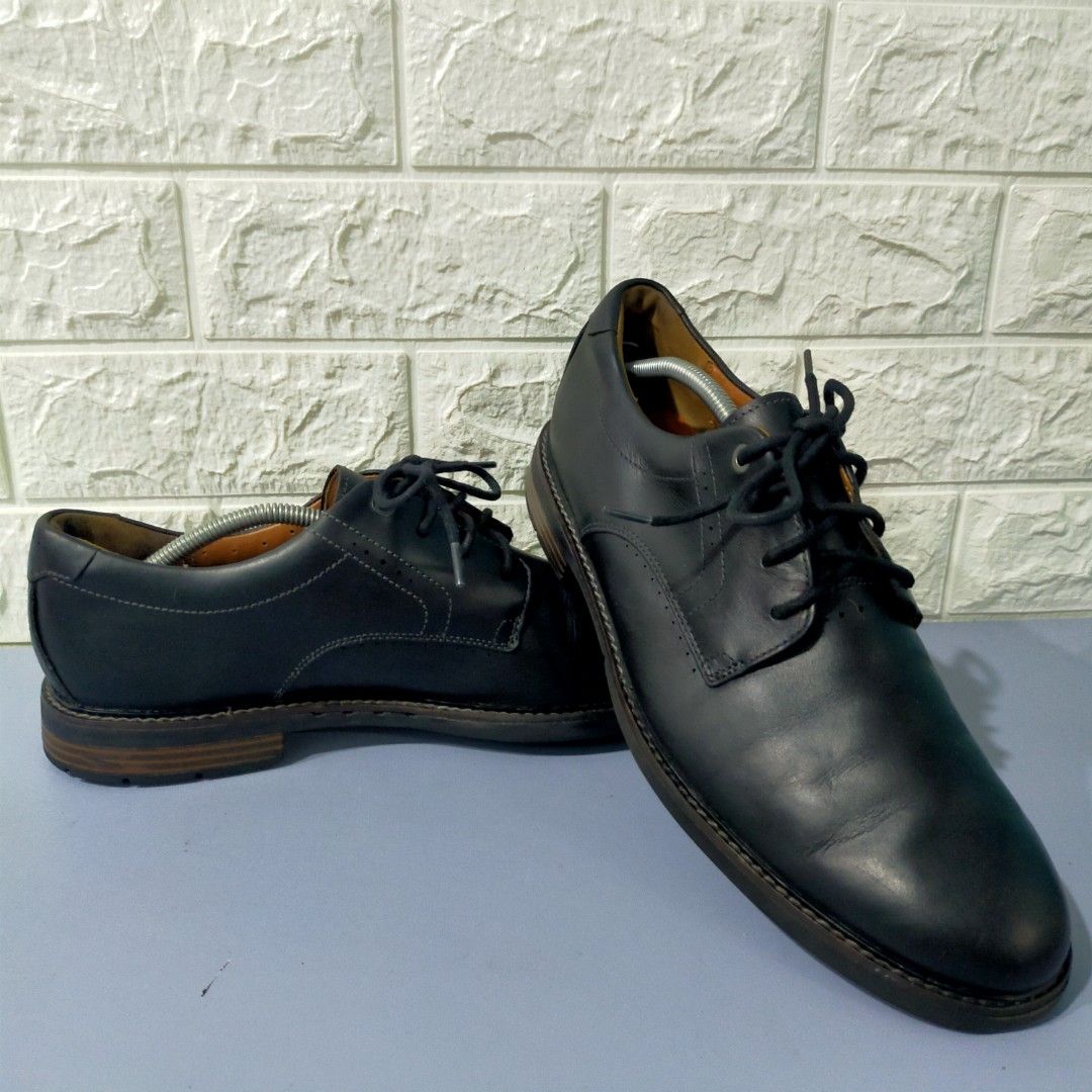 Clark Mens Unelott Plain Chestnut Leather 10.5UK
