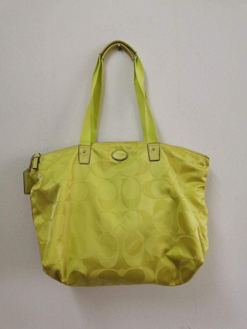 Coach Neon Yellow Tote Women s Fashion Bags Wallets Tote Bags on Carousell