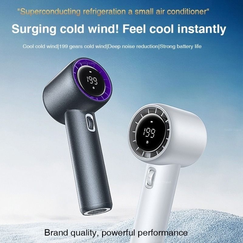 GF02 Handheld Fan 199 Level Strong Wind Portable Fan Rechargeable with ...