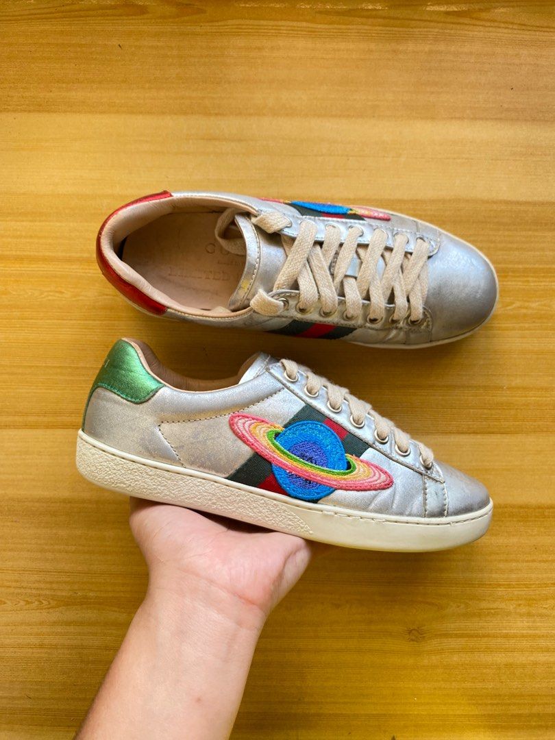 GUCCI ACE SILVER PLANET EUR35 Luxury Sneakers Footwear on Carousell