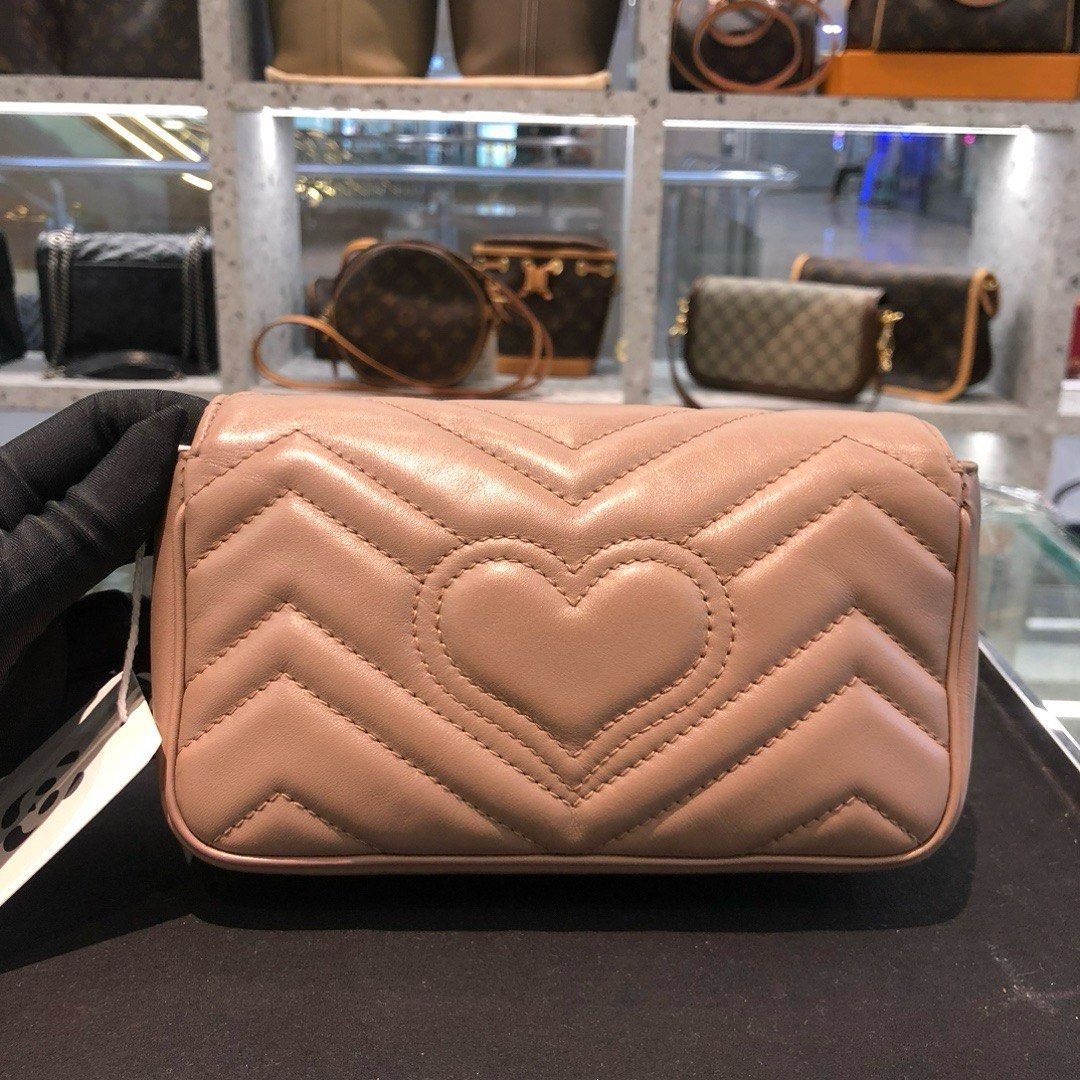 Gucci Marmont mini pink like new (Category: Bags & Wallets) located in Singapore. Submitted by pandaluxury.sg (Listing ID 1330323065, Image 3). Description: Brand:Gucci Model:Marmont Mini Year: 2022 Condition: Like New Accessories:Dust Bag Original price: S$1900 Our shop PandaLuxury at Far East Plaza 04-116 and 137C, 100% authenticity guaranteed. If this item is proven to be fake in any institution, we promise to refund you and compensate you for