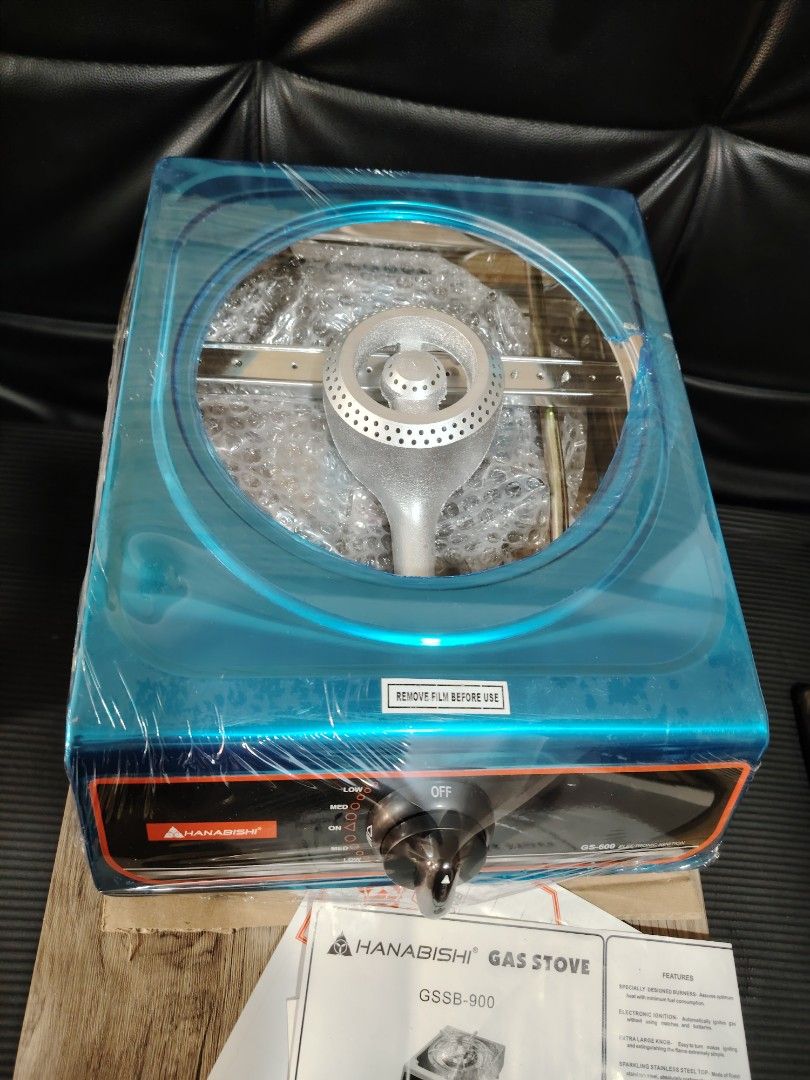 Hanabishi Single Gas Stove Burner. (Category: Cookers) located in Bulacan. Submitted by nickahb67823 (Listing ID 1330186461, Image 1). Description: Description💯 ✅Single burner gas stove. ✅Single jet system. ✅Stainless top. ✅Automatic ignition switch And safety interlocks. ✅Separate Enamel trivet and drip pan. ✅295x300x145mm..