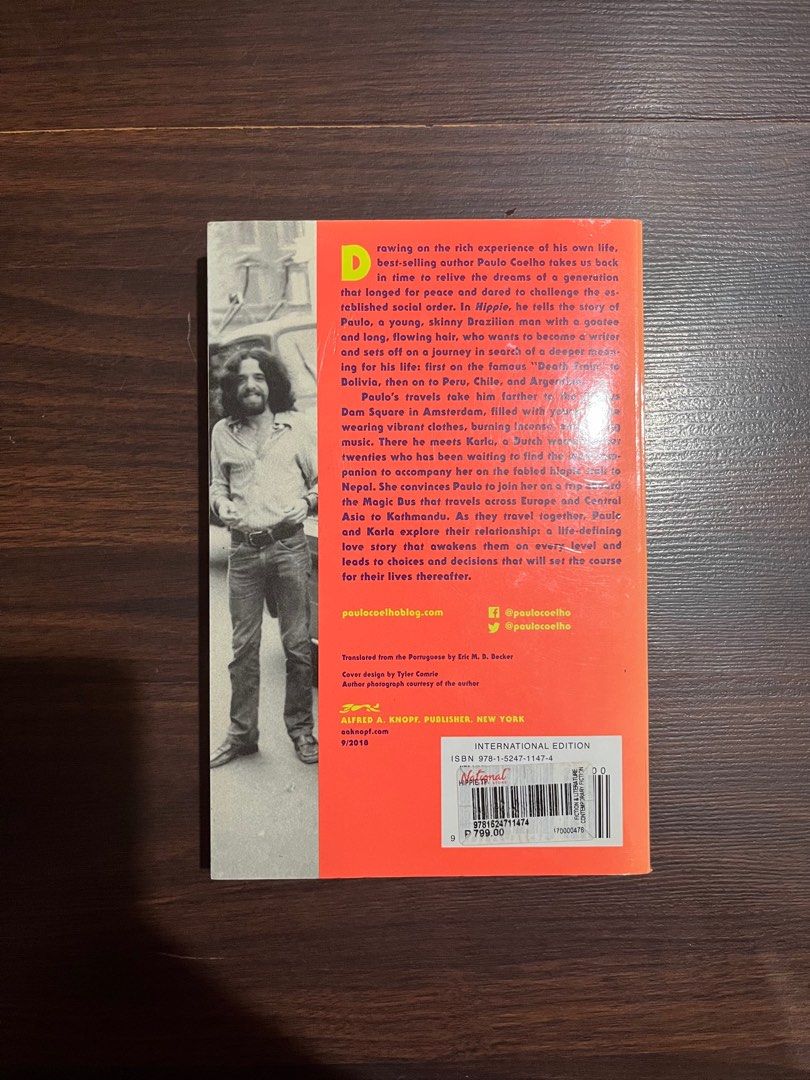 Hippie Paulo Coelho Paperback book (Category: Storybooks) located in Paranaque City. Submitted by koreanskincaredeclutter (Listing ID 1330230683, Image 2). Description: - Like new condition, never read - From NBS, Greenhills - Price still negotiable .