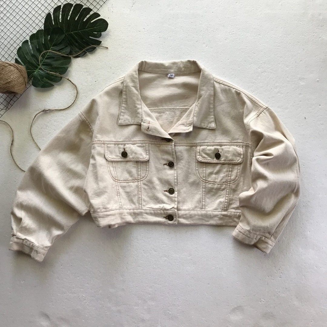 Jaket crop top sales