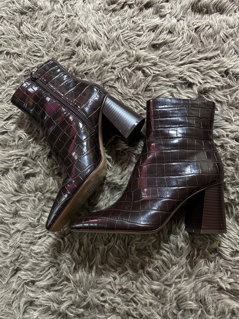 Mango croc effect ankle boots