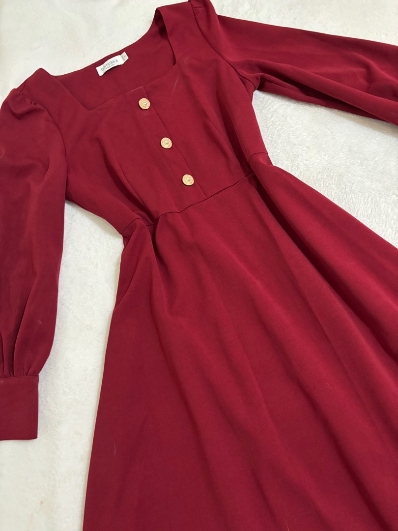 Maroon Silky Maxi Dress