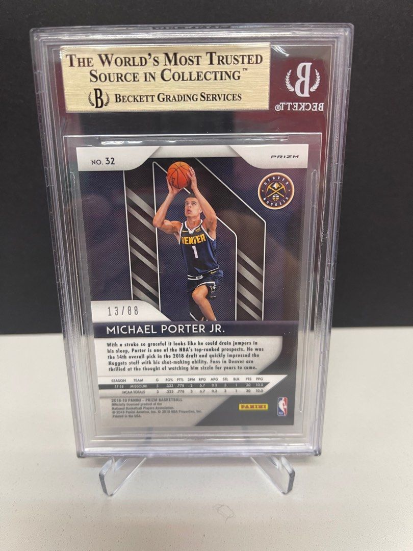 Michael Porter Jr. 2018-19 #32 Panini Prizm Blue /88 BGS 9.5 Gem