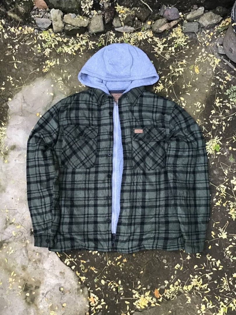 Mountain ridge flannel hooded jacket best sale