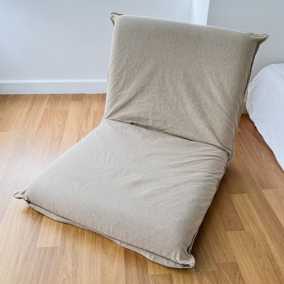 Muji Floor Chair L Cotton Canvas Cover Japanese Minimalist Adjustable Foldable Seating Living Room Furniture Kerusi Lantai Lipat Perabot Ruang Tamu Furniture Home Living Furniture Chairs on Carousell