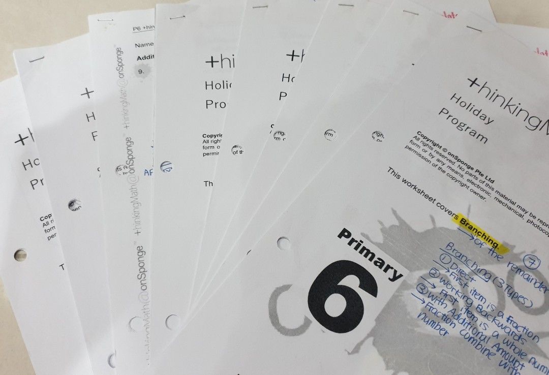 Oodles Learning +hinking Math On Sponge P6 Math Worksheets, Hobbies ...
