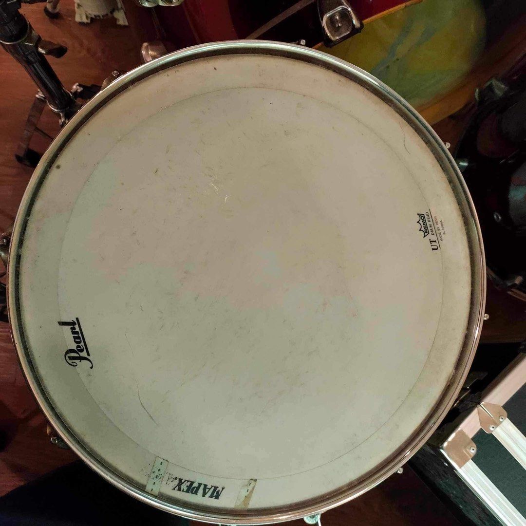 Pearl Drum Set (Category: Musical Instruments) located in Baguio. Submitted by bobafatph (Listing ID 1330265598, Image 3). Description: Pearl Export Series 5 pc Drum Set - 5pc Pearl Export Series Drum set (bought for 50k) - Zildjian ZBT Cymbals Pack (bought for 25k) - Mapex mufflers FREE - 1 extra Cymbals stand (bought for 2500) - 1 extra Double Drum Pedal upgrade (bought for 3k-5k) - No drum throne Used- Like New Minimal to No scratches on Drum 