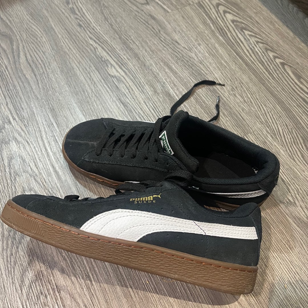 Sepatu Puma Black Puma Gum Sole Trainers Black Puma New Buy Puma