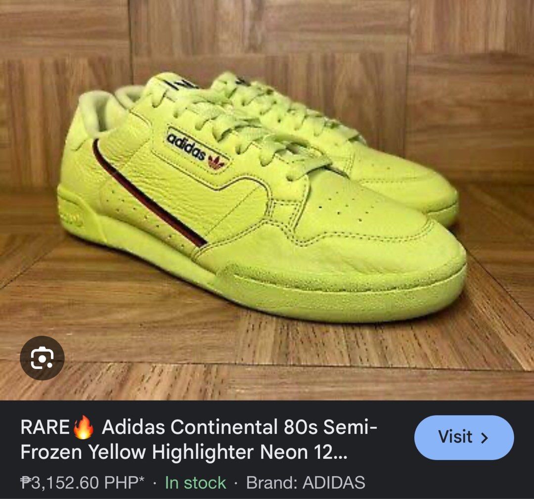 RARE Adidas Continental 80 s semi frozen yellow Women s Fashion Footwear Sneakers on Carousell