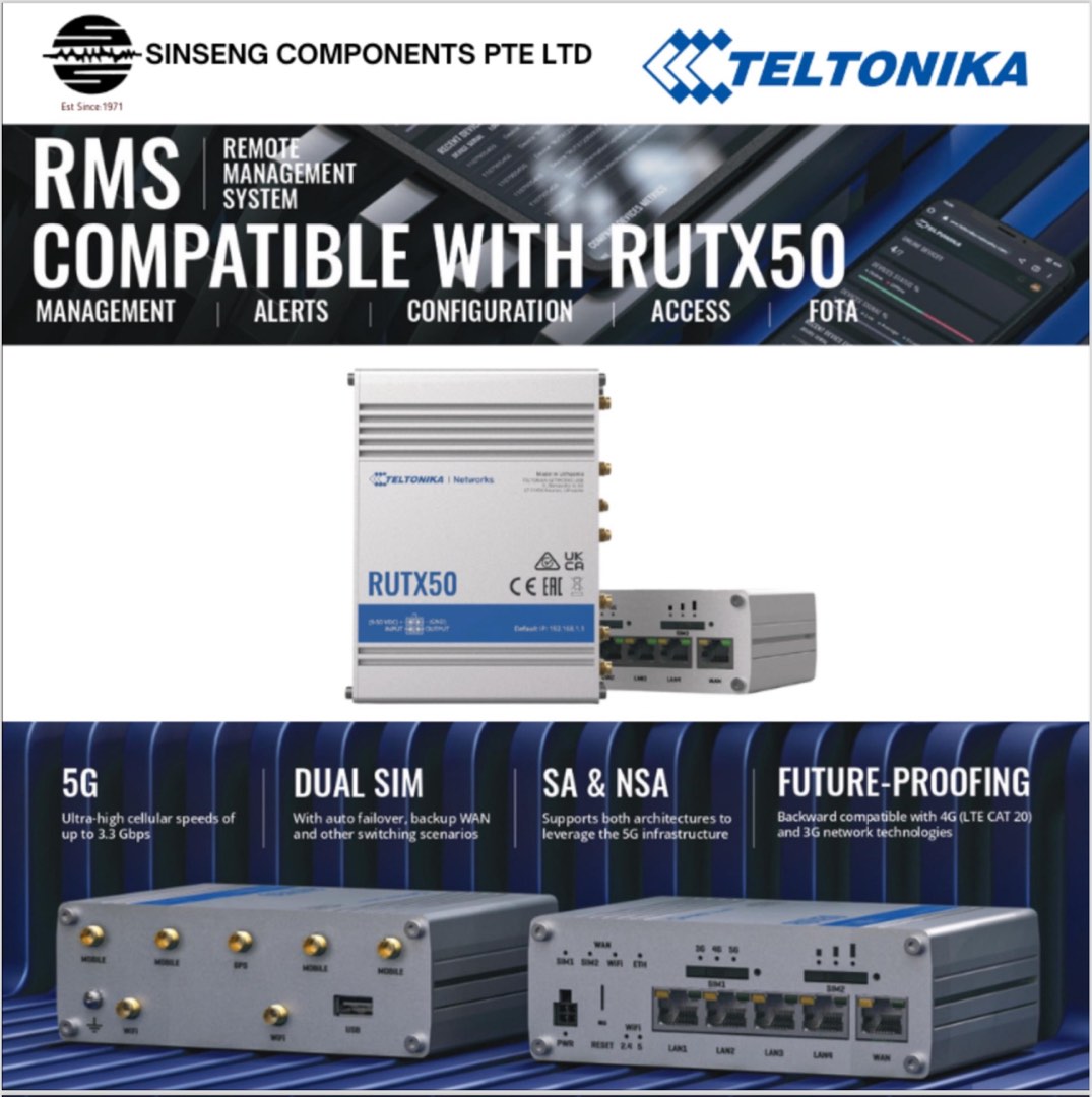 Teletonika Router Sim Card Teltonika RUTX50 5G Sim Router - Teltonika Industrial 5G Dual Sim Card ...