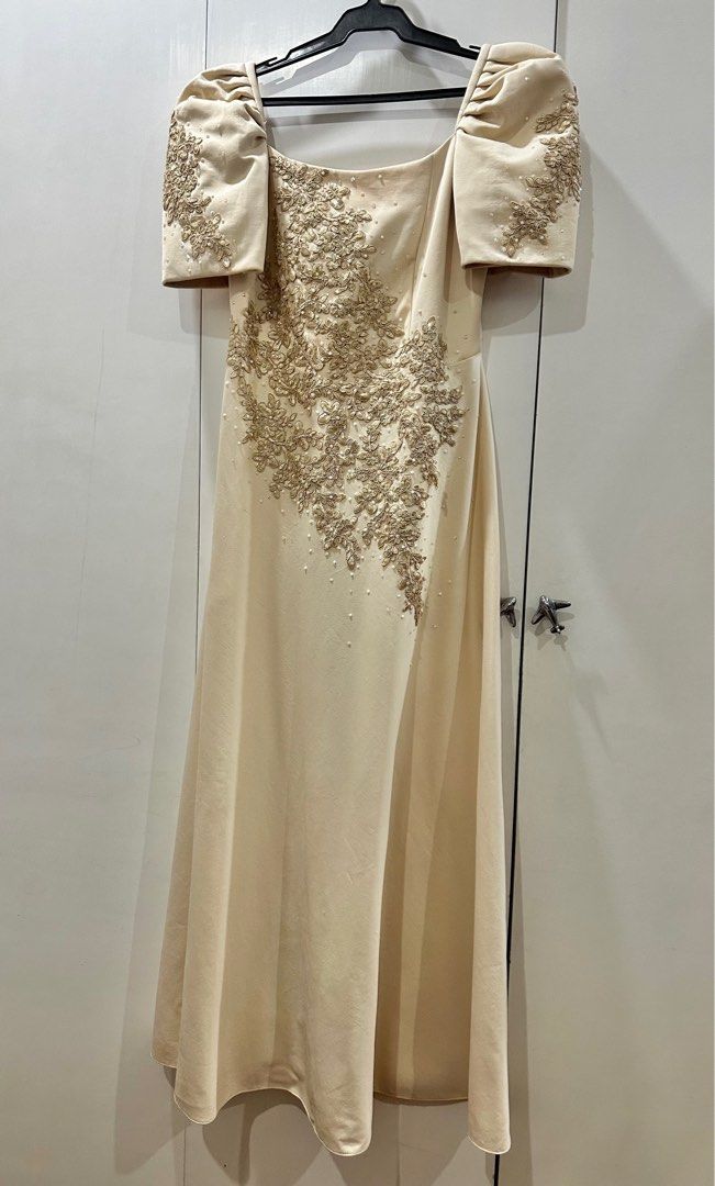 filipiniana dress gold Reaching Out Maxi Dress Gold