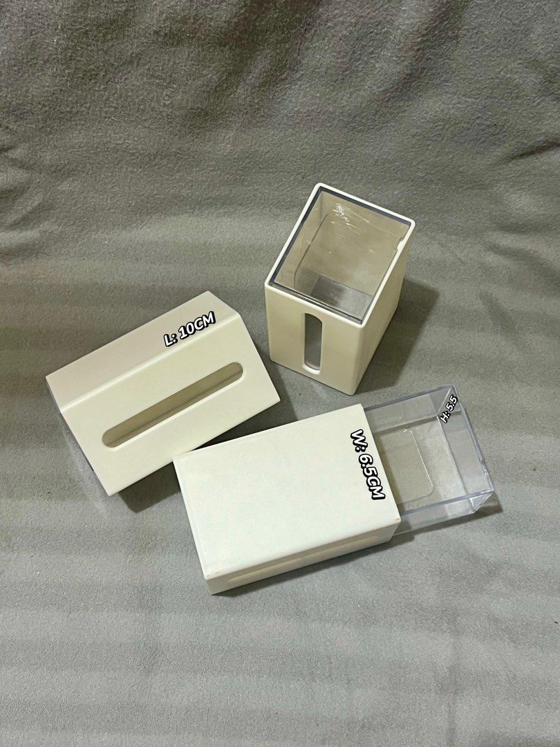 SLIDE STORAGE BOX (Category: Storage Boxes & Baskets) located in Makati City. Submitted by youfoundus (Listing ID 1330229592, Image 2). Description: Available in three pieces only (sold for ₱90 ea) Can be sold as set for only ₱250; comes with free wall-mount sticker RFS: Spare/extra MODE OF PAYMENT: 💸 GC4sh or BP1 transfer only! 💸 No cash on delivery or sh0p33 check out. 💸 QR or number will be sent once you're ready to pay. MODE OF DELIVERY: �