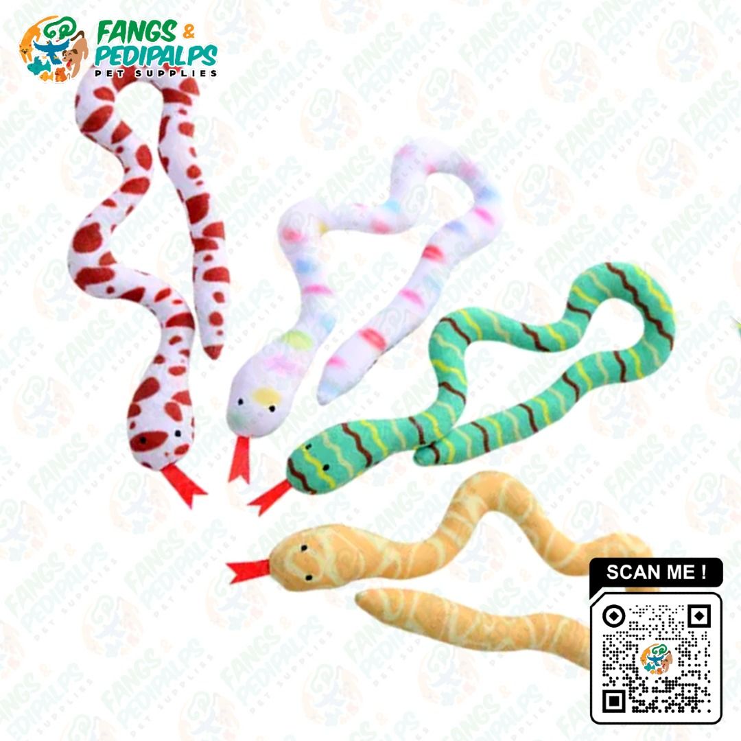 SNAKE PLUSH TOY WITH BUILT-IN CATNIP (Category: Homes & Other Pet Accessories) located in Taguig. Submitted by fangsnpedipalps (Listing ID 1266036273, Image 3). Description: Cat Plush Snake Toy with Built-in Catnip keep your cat busy and help reduce separation anxiety. Soft toys: Familiar soft toys help provide comfort and familiarity for your cat. Length: 52.0 cm Note: ✅ Please allow 1-3 mm error due to manual measurement. ✅ Due to the many vari