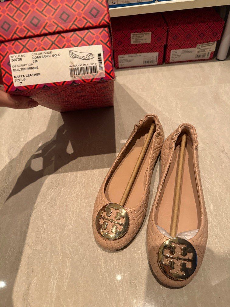 Tory burch quilted minnie flat cheap
