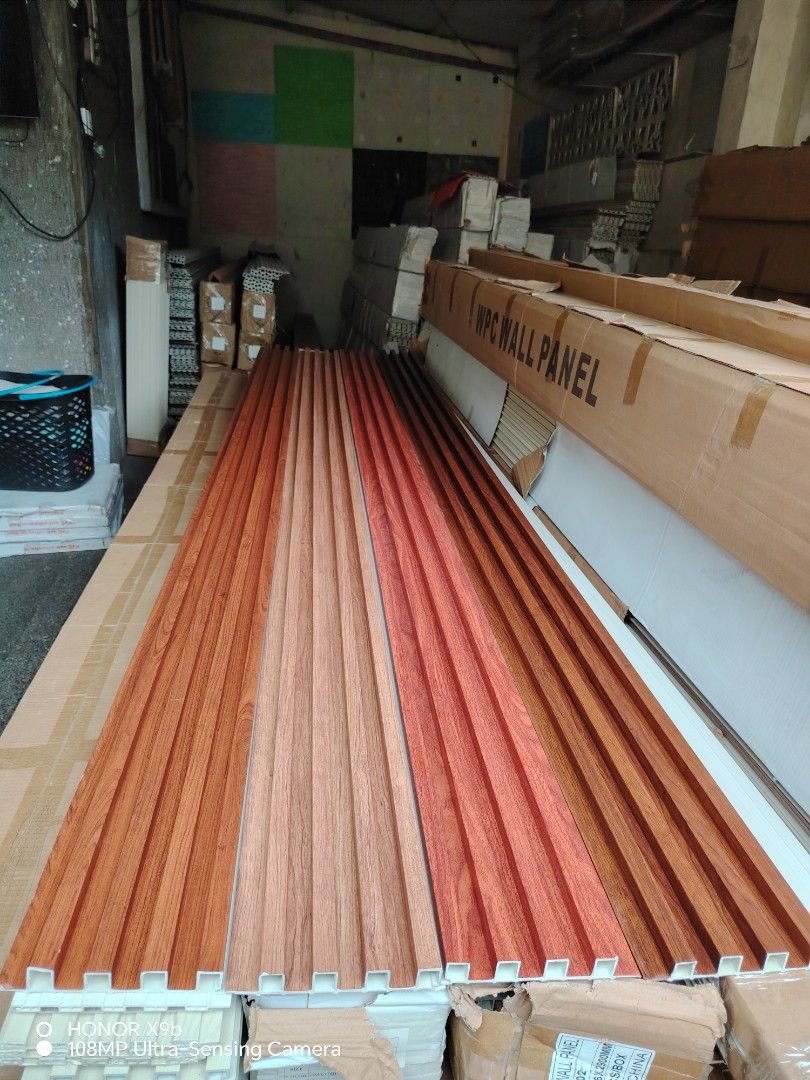 Wall cladding panel (Category: Wall Decor) located in Quezon City. Submitted by malou_castillo (Listing ID 1330321633, Image 3). Description: WPC FLUTED PANEL (Indoor type) Dimension 290CM x 15cm x8mm Price =350 290CM x15cm x 17mm Price= 360 290cm x 15cm x 25mm Price =380 (Outdoor type) 290CM x 22cm x26mm Price=1,050 ( Ceiling type) Length =3meter Width =20cm Thickness = 8mm Price = 250 each We have also UVboard sticker UVboard marble PU stone Vi