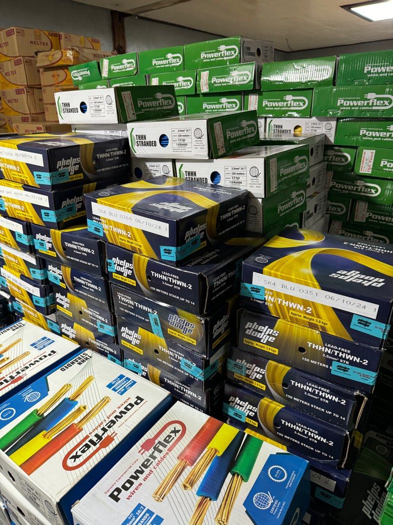 Wholesale THHN Wire (Powerflex, Philflex, Phelps Dodge) (Category: Construction & Building Materials) located in Quezon City. Submitted by morespace555 (Listing ID 1330308811, Image 1). Description: Other electrical and sanitary materials also available! FREE DELIVERY & COD MARK-UP RECEIPT AVAILABLE VAT INCLUDED.