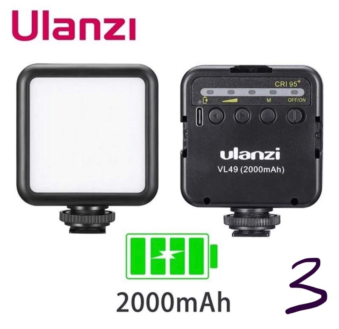 1.sh W140 RGB Video Light 2500-9000K 3100mAh LED Camera Light With Diffuser Effect Vlog Fill Light Photography Lighting 2. Details.. (Category: Lighting & Studio Equipment) located in Singapore. Submitted by yc113 (Listing ID 1265436504, Image 2). Description: .Type 1 - $40 - rechargeable .Type 2 - $30 - Ulanzi VL49 RGB Video Light for Photography 2000mAh LED Panel Video Camera Lamp Vlog Fill Light Live Luminaire and rechargeable. .Type 3 - $25- 