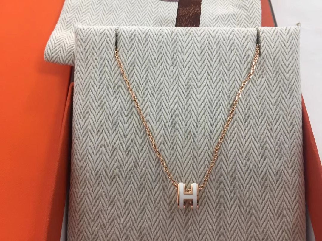 🌹 Hermes Mini Pop H series necklace women's rose gold, Women's