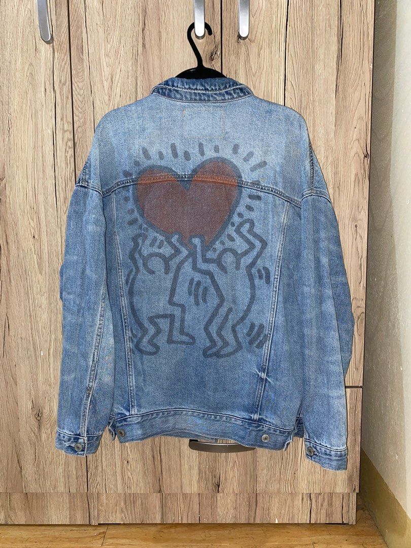 American eagle keith haring jean jacket top