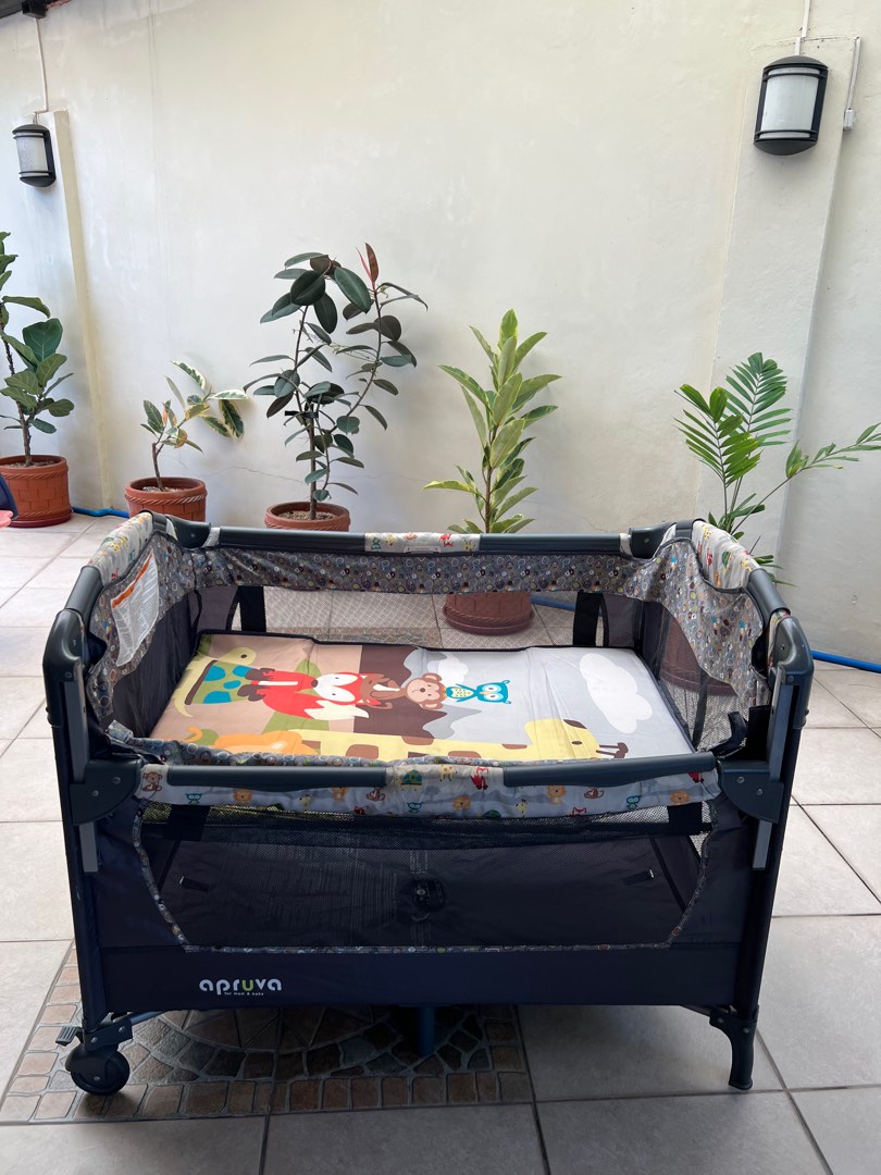 Apruva crib co sleeper playpen Babies Kids Baby Nursery Kids Furniture Cots Cribs on Carousell